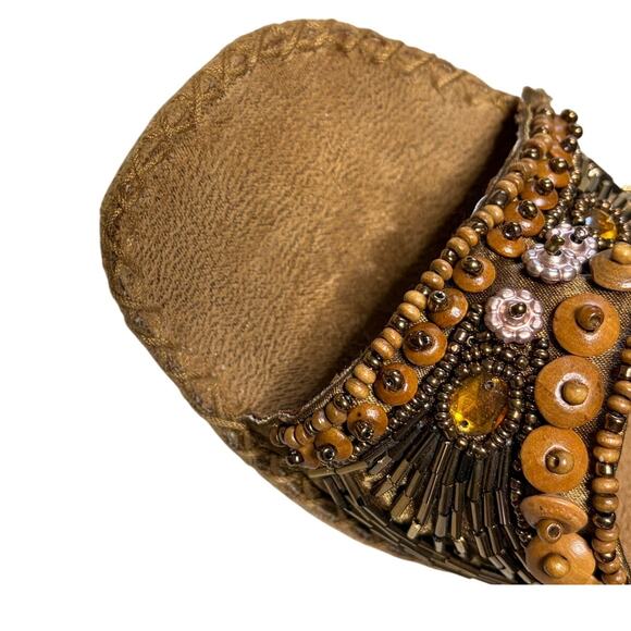 Laundry Audrey Bronze Satin Beaded Slide Sandals size 6.5 - Picture 9 of 10